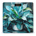Many Green Leaves Scale for Body Weight Anti-Slip Tempered Glass Digital Bathroom Scales Clear LCD Display Weighing Scale Safe Rounded Corners Smart Scales