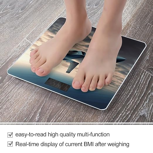 Aircraft Fighter Jets Bathroom Scale Weight Scale for Body WeightHighly Accurate Digital Weighing Machine Clear LED Display Digital Bathroom Body Scale 400lb/182kg