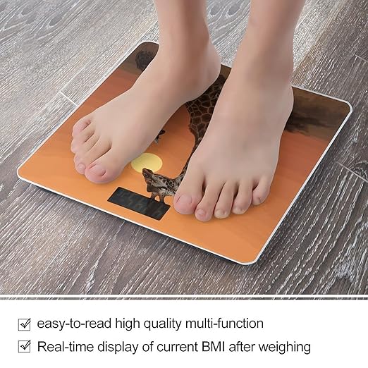 Giraffe at Sunset Bathroom Scale Ultra-Bright Liquid Crystal Screen Weight Scale Accurate Bathroom Body Scales for Body Weight Bathroom Pet Home Bedroom Gift-Giving