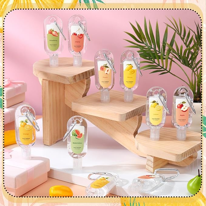 24 Pack Scented Hand Sanitizers Keychain Gift Mini Hand Sanitizer Bulk 1 oz Travel Size Sanitizer Keychain Set Thank You Gift for Teacher Nurse Coworker Graduation Party Favors Treat Goodie Bags