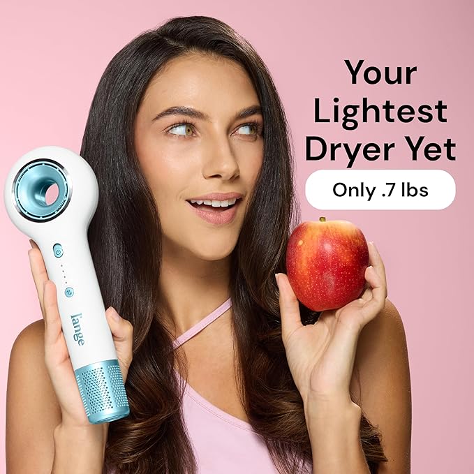 L’Ange Hair Axia HaloRing Ionic Hair Dryer | High Speed Professional Blow Dryer for Smooth Frizz-Free Styles | Lightweight Brushless Motor with Concentrator &amp Wall Mount | 4 Heat Settings | White
