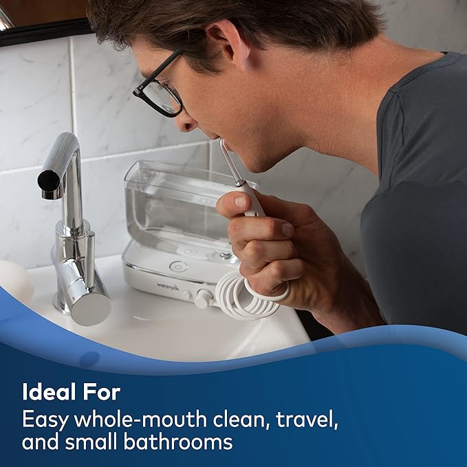 Waterpik Sidekick Portable Water Flosser Perfect for Travel &amp Home White/Chrome &amp Aquarius Water Flosser Professional for Teeth Gums Braces Dental Care