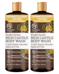 Dr. Jacobs Naturals Pure Castile Soap Liquid Body Wash Shea Butter - Plant Based Soap Infused with Vitamin E and Aloe Vera to Moisturize Dry and Sensitive Skin - Made in the USA - 32 oz Pack of 2
