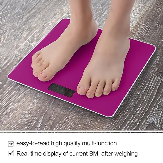 Smart Scale for Body Weight Automatic Switch Digital Bathroom Weighing Scale Purple Red