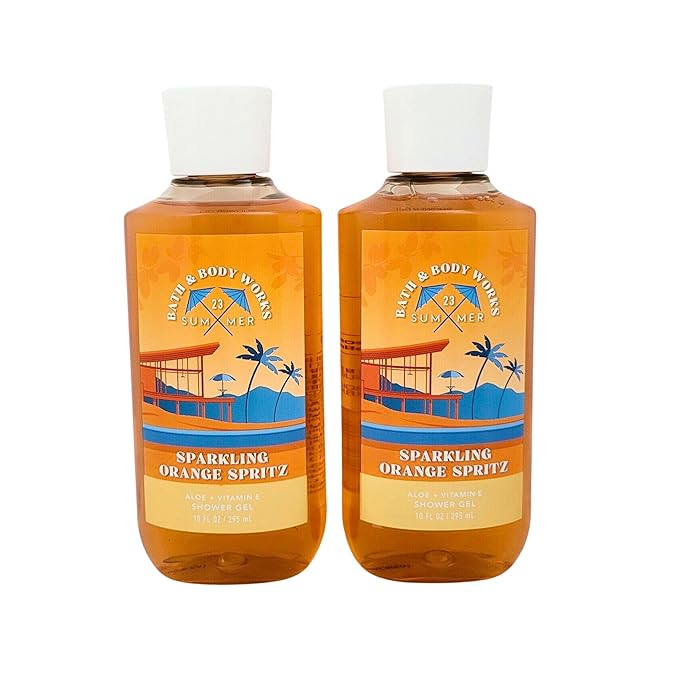 Bath &amp Body Works Shower Gel Gift Set of 2 10oz Each (Sparkling Orange Spritz)