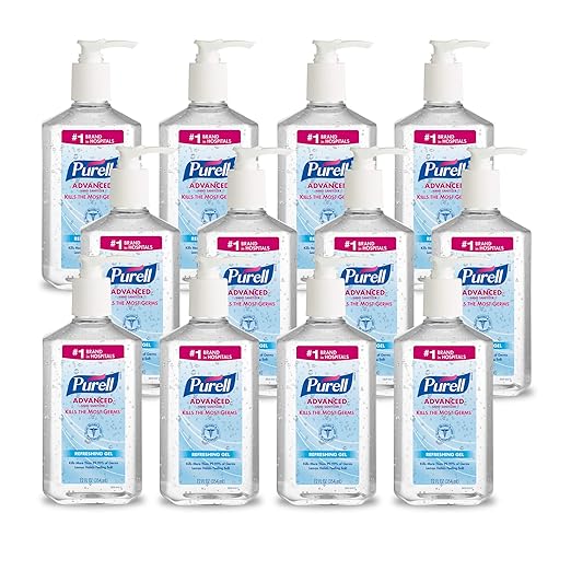 PURELL Advanced Hand Sanitizer Refreshing Gel Clean Scent 12 fl oz Pump Bottle (Pack of 12) - 3659-12