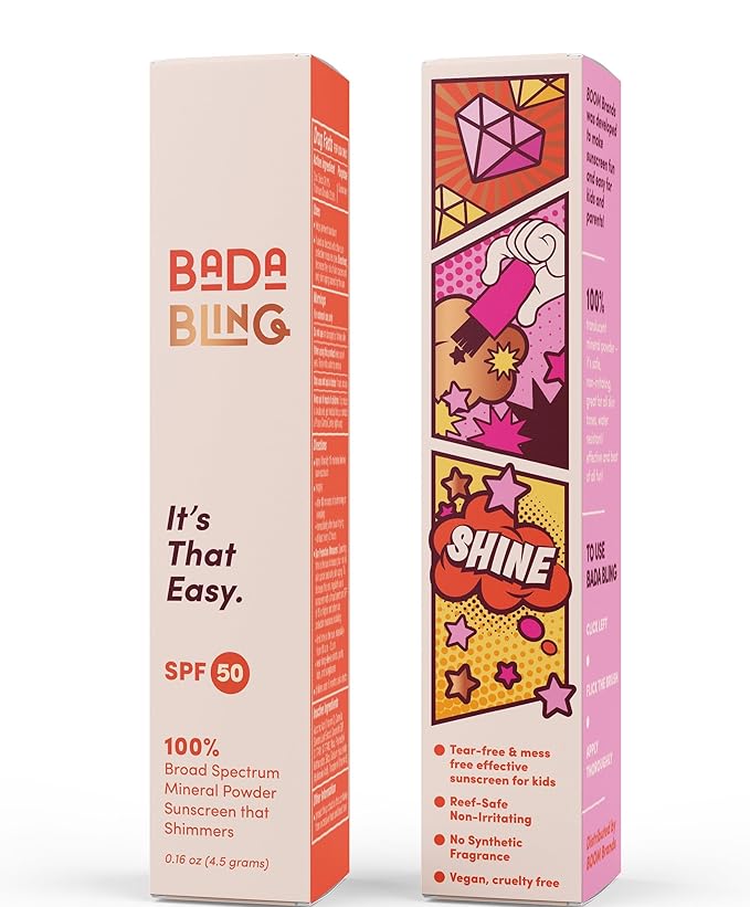Bada Boom Bada Bling Shimmer Mineral Translucent Sunscreen Powder Brush on SPF 50 and Sparkles