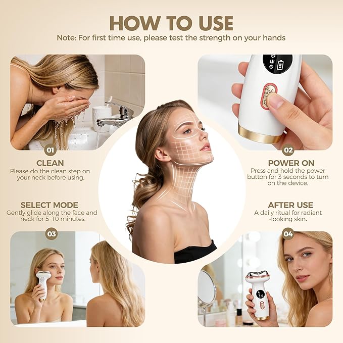 Heating Facial Massager for Neck and Face Electric Gua Sha Cold Face Depuffer to Shaping and Reduce Swelling Improves Skin Elasticity