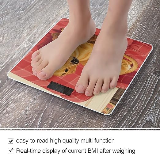 Dachshund Weiner Pet Dog Bathroom Scale for Body Weight Bathroom Digital Electronic Weighing Scale with Back Lit LED Display Sturdy Tempered Glass Weight Watchers Scales 400lb