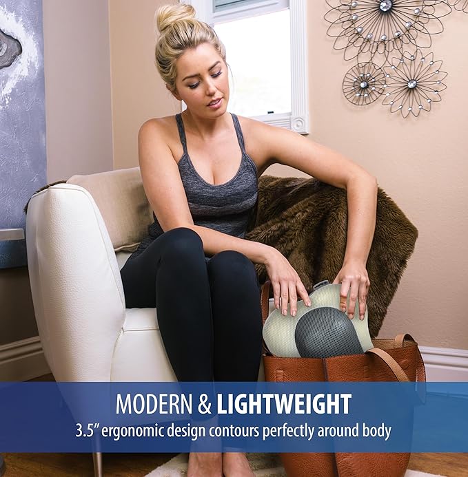 Zyllion Shiatsu Back and Neck Massager with Heat - 3D Electric Kneading Deep Tissue Massage Pillow for Muscle Pain Relief Cream ZMA-13