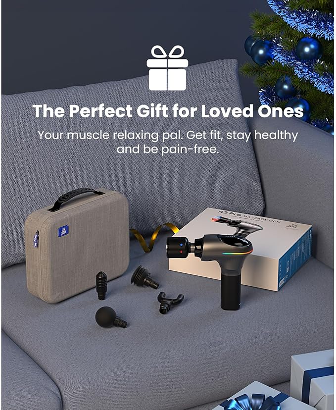 BOB AND BRAD A2 Pro Massage Gun with Heat and Cold Therapy FSA-HSA Eligible Professional Percussion Massage Gun Deep Tissue for Back Pain Relief Heated Muscle Massager with Force Sensor for Athletes