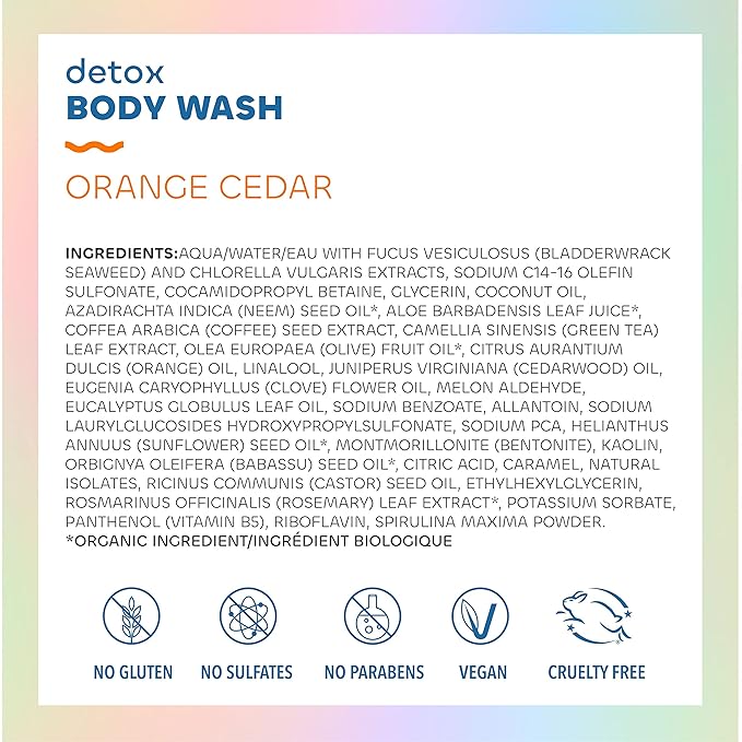 Seaweed Bath Co. Body Wash Body Cream and Body Scrub Trio 12 Ounce 6 Ounce (Pack of 2) Orange Cedar Scent Sustainably Harvested Seaweed