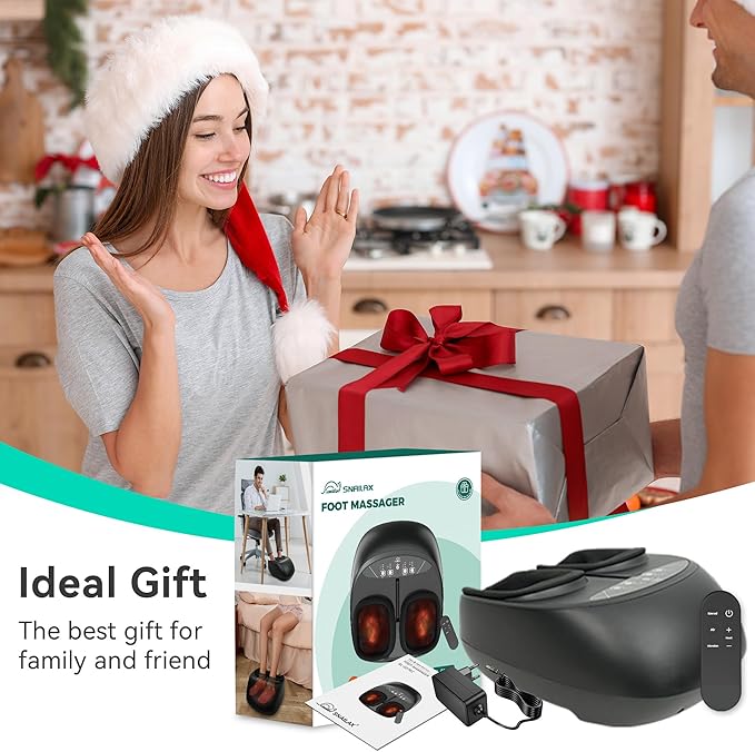 Snailax Foot Massager with Heat Remote Control Shiatsu Heated Foot Massager Machine with Deep Kneading Rolling Compression Vibration Size 13
