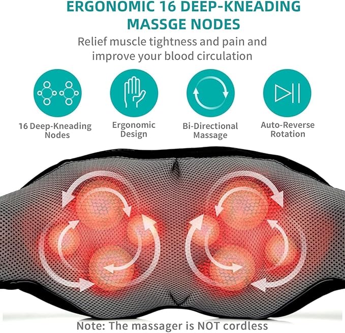 Neck Shoulder Massager with HeatMuscle Massager for Muscle Relaxation Deep Tissue Percussion Neck Massagers for Back Neck Shoulder and LegGifts for WomenMenMomDad (Yellow B One Size)