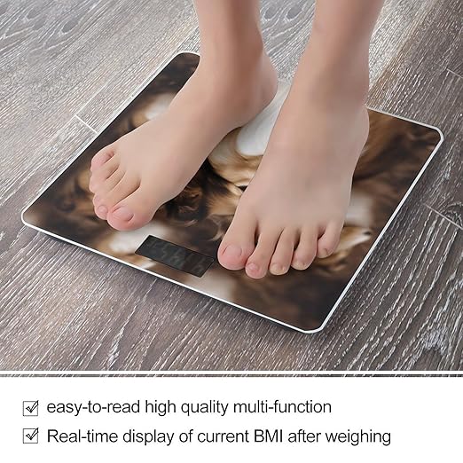 Shelties Dog Weight Scale for Body Weight Digital Bathroom Scale High Capacity Accurate Digital Weighing Scales and Easy-to-Read on Backlit LCD Display Scales