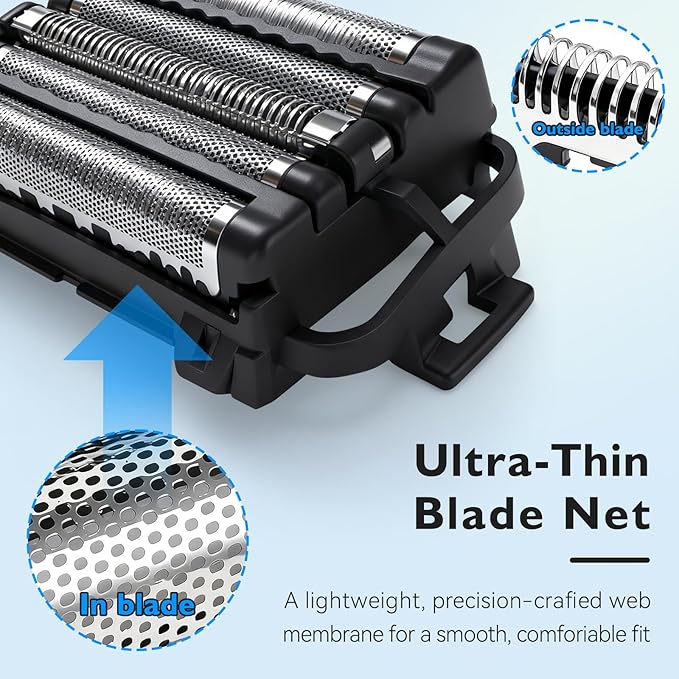 WES9032P Shaver Replacement Outer Foil and Inner Blade Set - Compatible with Panasonic ARC5 5-Blade Shavers (ES-LV97-K ES-LV67-K ES-LV95-S ES-LV65-S)