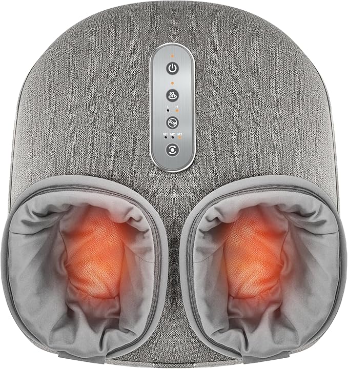 Medcursor Foot Massager with Heat - Shiatsu Deep Kneading Delivers Relief for Tired Muscles and Plantar Multi-Level Settings &amp Adjustable Intensity for Home or Office Use Gifts for Women Mom