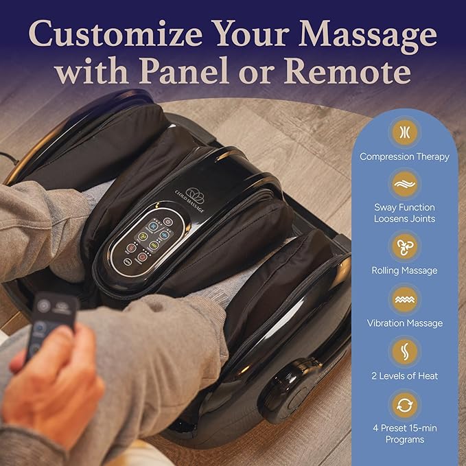 Cloud Massage Shiatsu Foot Massager with Heat Deep Kneading Therapy for Pain Relief Circulation Post-Activity Relaxation - Foot Massager for Plantar Fasciitis and Arthritis Relief
