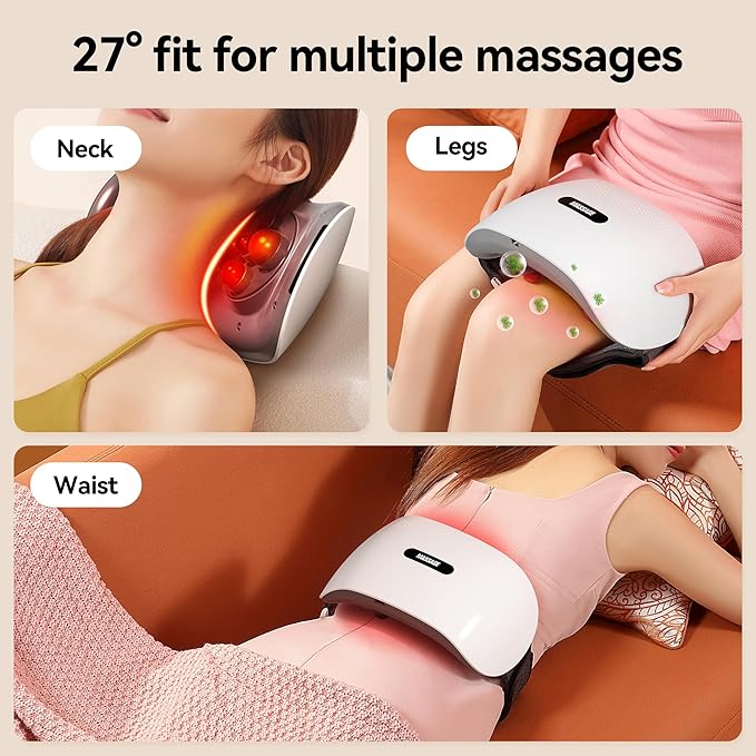 Dual Disc Abdominal Massager with Heat Electric Belly Fat Burner Machine with Bian-Stone Massage Heads Stomach Massager for Digestion to Relieve Bloating &amp Period Cramps Constipation Gas
