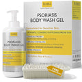 Body Wash | Psoriasis Treatment For Skin | Psoriasis Body Gel | Foaming Cleanser For Dry Itchy Red Flaky Scaly Skin w/Scrubber