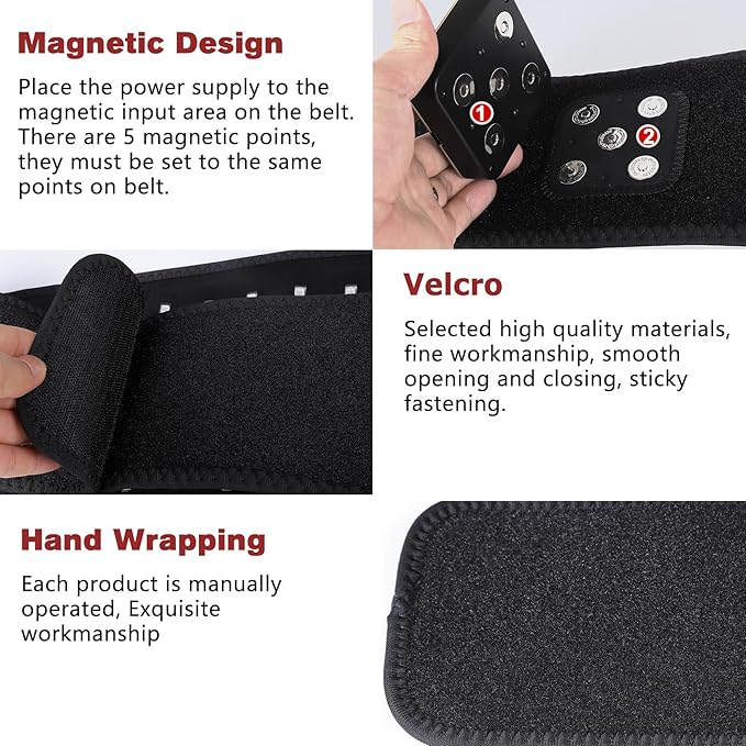 Cordless Red Light Therapy for Waist Back Pain Relief Near Infrared Light Therapy Device for Body Led Portable Wearable Wrap Rechargeable with 4000mAh Battery