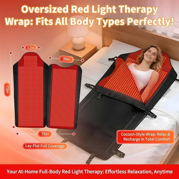 Full Body Red Light Therapy Mat with 3207 LEDs 3-in-1 660nm &amp 850nm TPU Infrared Light Blanket 74.8 x 36 Foldable Therapy Pad with Timer Controller Pulse Modes for Home Use 260W