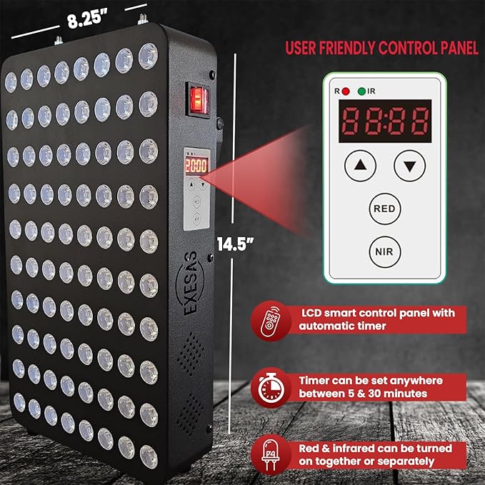 Red Light Therapy Device for Full Body &amp Face 660nm &amp 850nm Near Infrared Dual-Chip Clinical Grade LED Panel for Beautiful Skin Weight &amp Pain Management and Overall Wellness (400-Watts