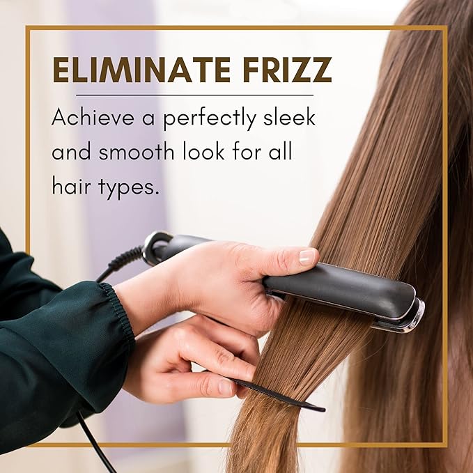 Paul Brown Hawaii Pro Nano Titanium Hair Straightener for Thin to Thick Hair Premium Titanium Plate Flat Iron Creates Silky Smooth Hair Finish Home and Professional Salon