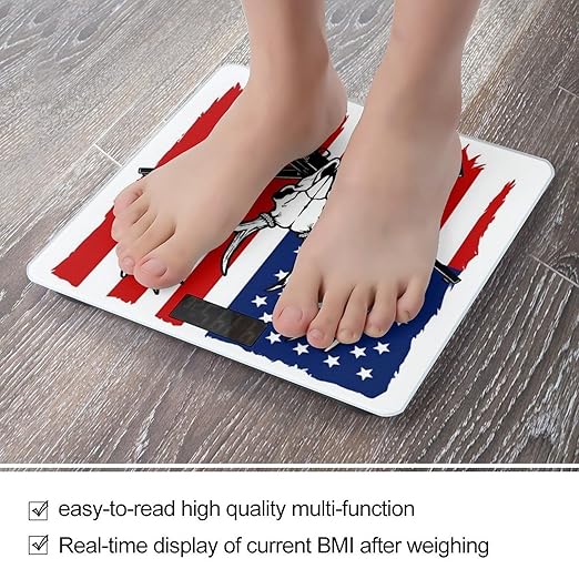Energy Saving Scale Bathroom Weighing Scale Smart Scale for Body Weight Digital Hunting Deer USA American Flag Black