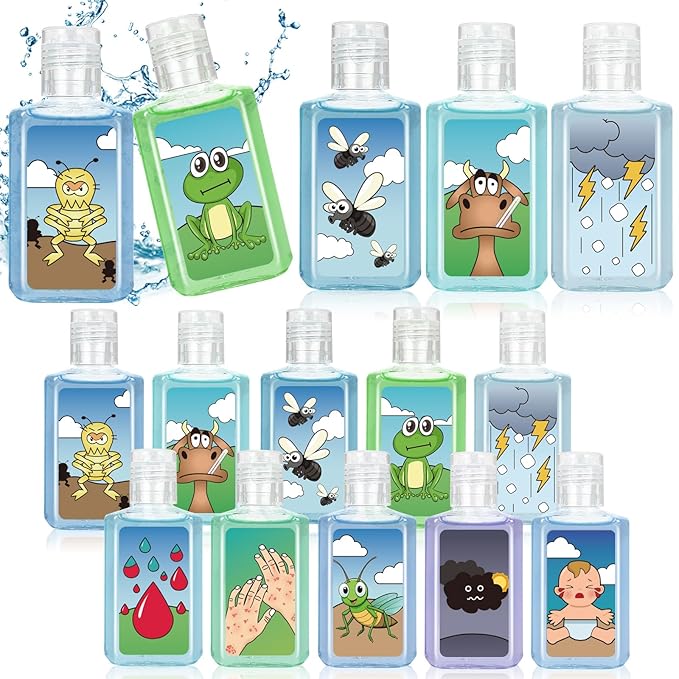 50 Pcs Passover Plagues Mini Hand Sanitizer Bulk Passover Gift Party Favors Ten Plagues Bundle Hand Sanitizer Natural Plant Fragrance Travel Size Hand Soap Gift for Jewish Pesach Dinner Passover Seder