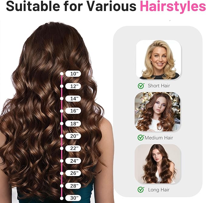 Travel Curling Iron 1 InchSmall Curling Iron for Short HairDual Voltage Curling Iron 110-240V with European PlugCurling Iron with Clamp &amp Ceramic Barrel5 Temp Digital DisplayAuto OffTemp Loc