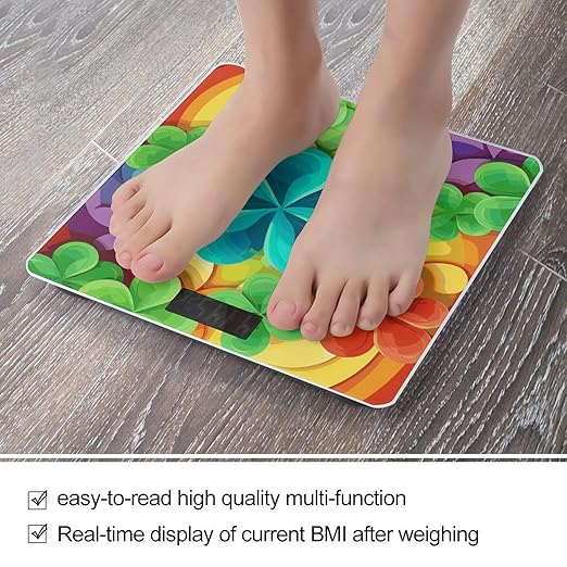 Rainbow Circle Shamrock Bathroom ScaleHighly Accurate Digital Weighing Machine for People Bright LED Display Weight Scale for The Aldult Home Use