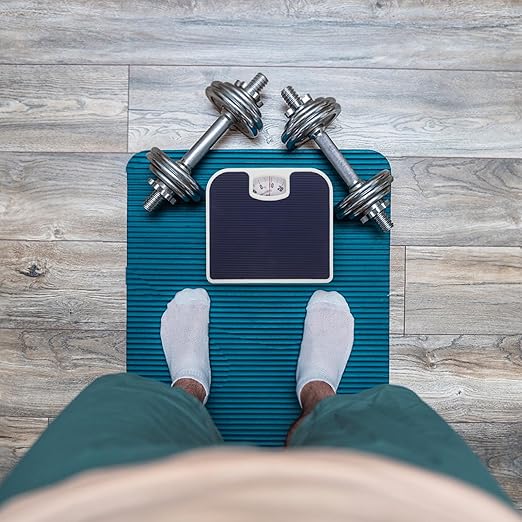Mechanical Bathroom Scale Analog Personal Weight Scale Sturdy Dark Blue Dial for Home Health Monitoring and Travel Use
