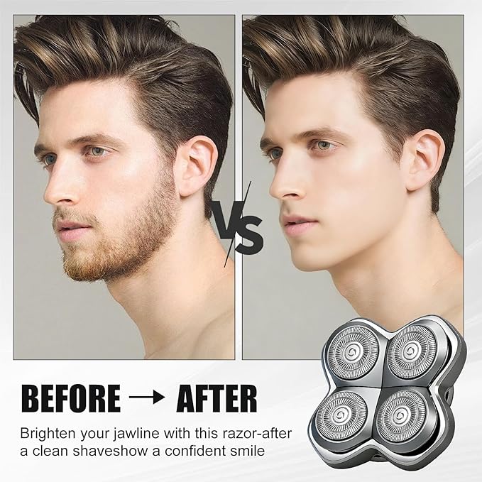 Pro 4 Shaver Replacement Heads Compatible with Skul Pitbulls Gold PRO Silver PRO Platinum PRO Butterfly Kiss PRO Head Shavers Floating 4 Heads for a Fast Close and Smooth Shave (3 Pcs)