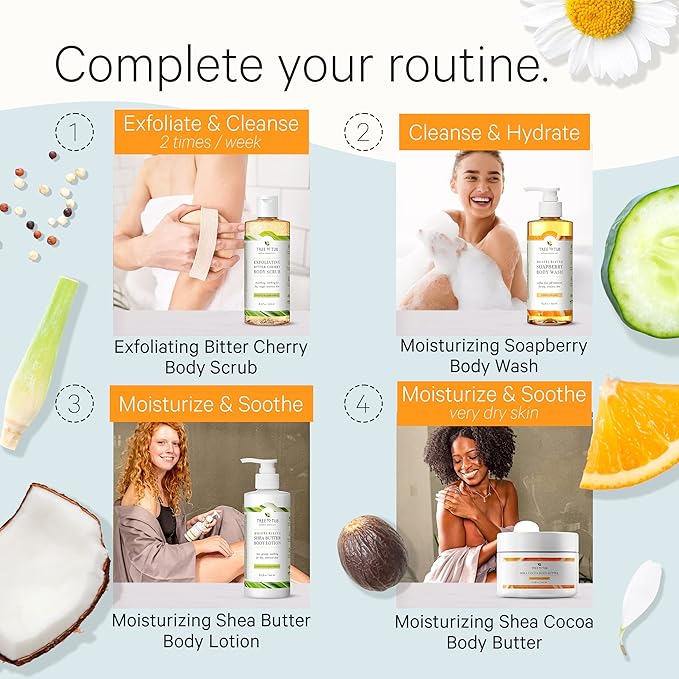 Tree to Tub Botanical Feminine Wash &amp Moisturizing Body Wash Bundle – Gentle Daily Cleansers with Soapberry Rose Water Persimmon Aloe &amp Shea Butter for Delicate Skin and Intimate Care