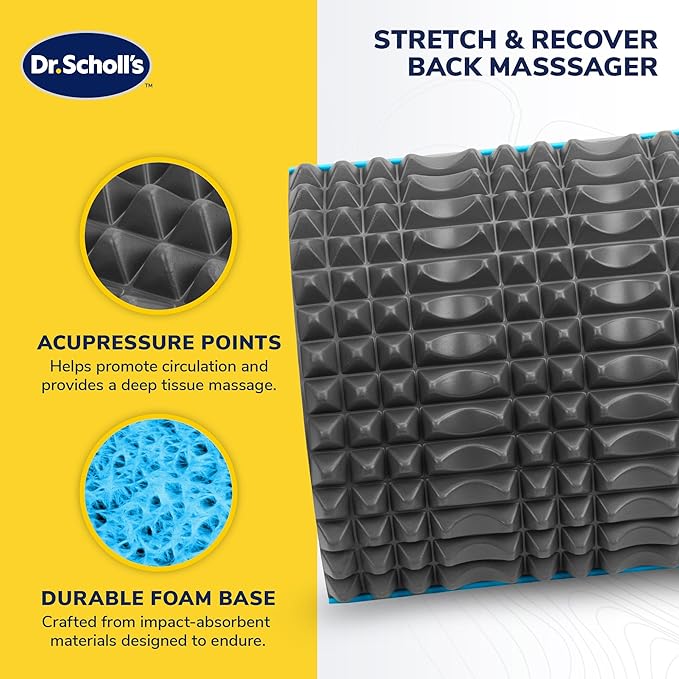 Dr. Scholl's Stretch and Recovery Back Massager W/Acupressure Points &amp Foam Base - Poor Circulation Disc Herniation Muscle Pain Sciatica