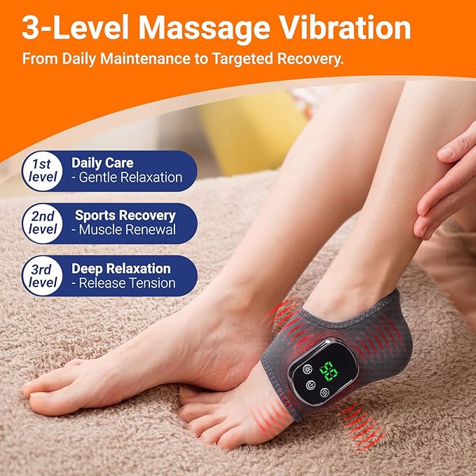 Foot Renew Triple Method Massager - Cordless Heated Foot Massager with 5 Heat &amp 3 Vibration for Pain Relief &amp Relaxation Portable for Home Office Travel - Ideal Gift