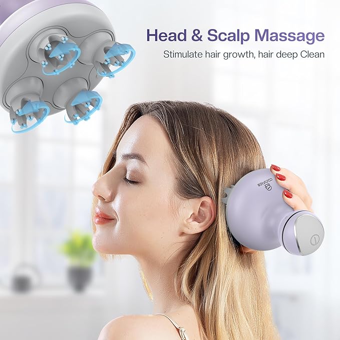 COMFIER Electric Scalp Massager with Mutlti-Modes Vibration Portable Handheld Head Scratcher for Hair GrowthWaterproof Head Massager for Full BodyDog Cat Massager for Deep Clean and Stress Relax
