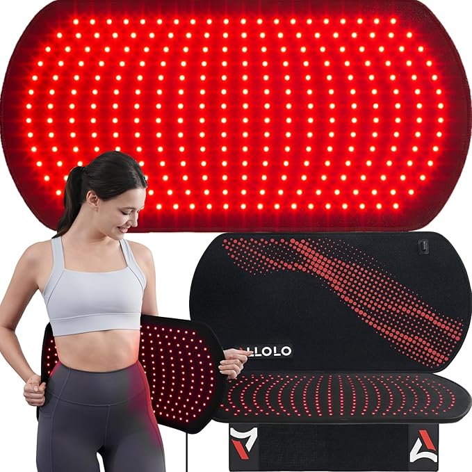 ALLOLO Red Light Therapy for Body 27.6*13.9 Large Infrared Light Therapy with Timer 280pcs 3-in-1 LEDs 660nm&amp850nm Red Light Therapy Pad for Back Belly Knee Joint (with Storage Bag &amp Glass