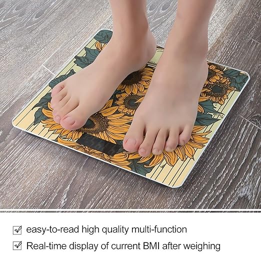 Many Flowers Smart Scale for Body Weight Accurate Bathroom Scale with LED Display Digital Weight Scales Weighing Machine High Precision Scales for Bath Home