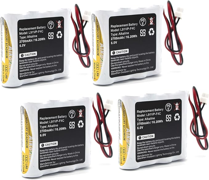 (4 Pack GPRHORW01018 Battery Replacement for PurelI ES8 Hand Sanitizer Dispenser P/N L91VP-F4C Battery
