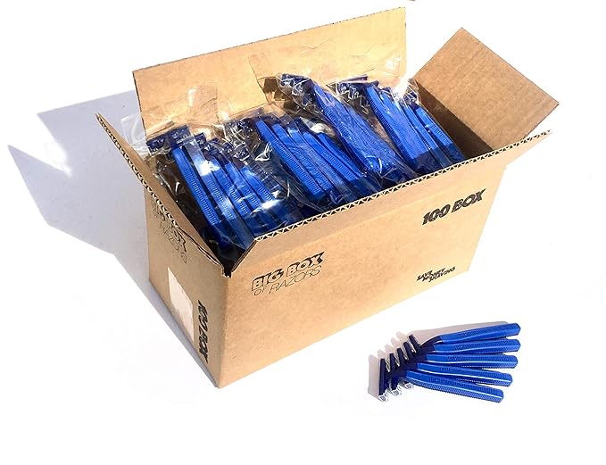 100 Box of Razor Blades Premium Disposable Stainless Steel Hospitality Quality Shavers High End Twin Blade Razors for Men and Women with Aloe Vera Lubrication Strip