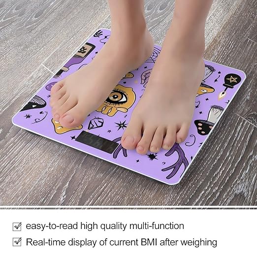Men's Smart Scale for Body Weight Digital Bathroom Weighing Scale Automatic Switch Energy Saving Scale Witch Witchcraft Goth Skull Mushroom