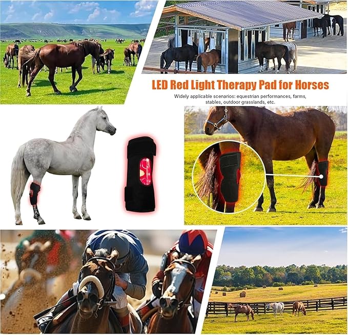 Red Light Therapy for Horses LED Red Light Therapy Device 660nm/850nm Adjustable Mode Red Light Therapy Mat for Horse Wounds and Joint Pain Relief.(4PCS)