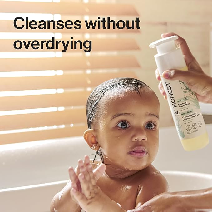 The Honest Company 2-in-1 Cleansing Shampoo + Body Wash Gentle Enough for Baby Dermatologist Tested Tear-Free Hypoallergenic Fragrance-Free