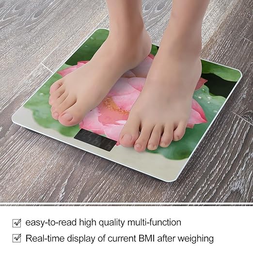 Displaying Weight ScaleClear LED Display Bathroom Digital Weighing ScaleTempered Glass Digital Bathroom Scale for Body Weight Capacity Up to 400 Lbs