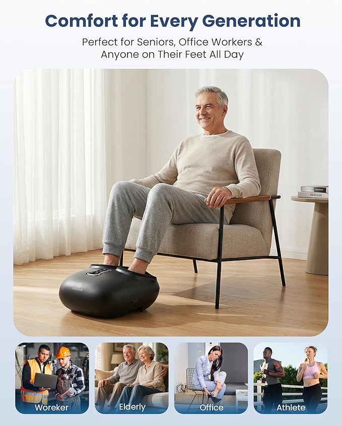 COMFIER Shiatsu Foot Massager with HeatVibrationRolling CompressionFSA Eligible HSA StoreFeet Massager Machine for Plantar FasciitisNeuropathy PainMothers Day Gifts for WomenSize up to 13“
