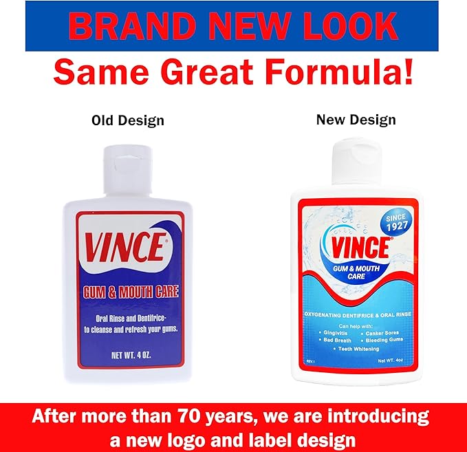 Vince Gum &amp Mouth Toothpaste Powder - Dentifrice &amp Mouthwash - Cavity Prevention - Gingivitis - Irritated Bleeding &amp Receding Gums - Canker Sore - Bad Breath - Inflammation - Tonsil Stone
