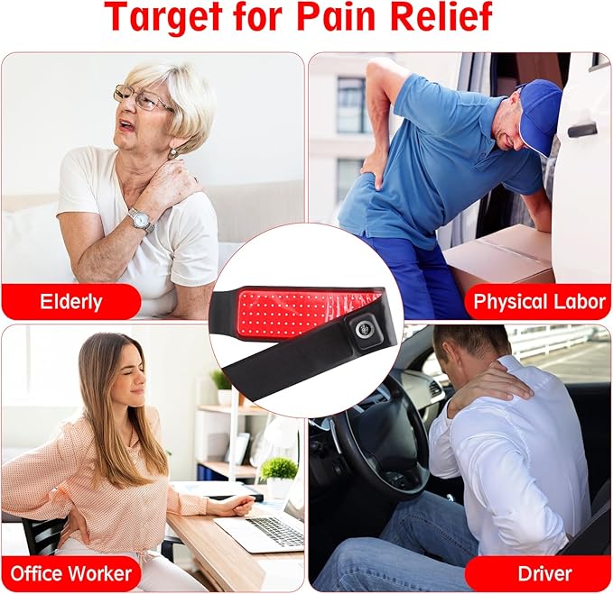Wireless Red Light Therapy Belt Portable Infrared Light Therapy Wrap Red Light Therapy Device for Body with 10000mAh Power Pack for Back Shoulder Waist Muscle Pain Relief for Women Men