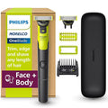 Philips Norelco OneBlade 360 with Connectivity Hybrid Face + Body Electric Beard Trimmer Shaver and Body Groomer Kit with 360 Blade Tech 1x360 Blade 5-in-1 Comb Travel Case Model QP4631/90